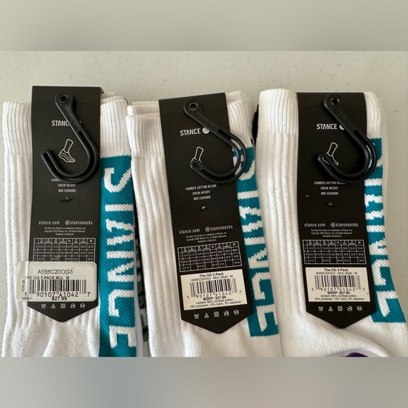 9 Pairs - Stance Casual Mid Cushioned Cotton Blend Crew Height Socks - Picture 4 of 4